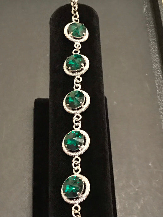 Emerald Crystal Swarovski Bracelet by Monnaluna in Florence, Italy