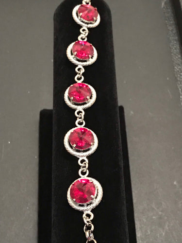 Ruby Crystal Swarovski Bracelet by Monnaluna in Florence, Italy