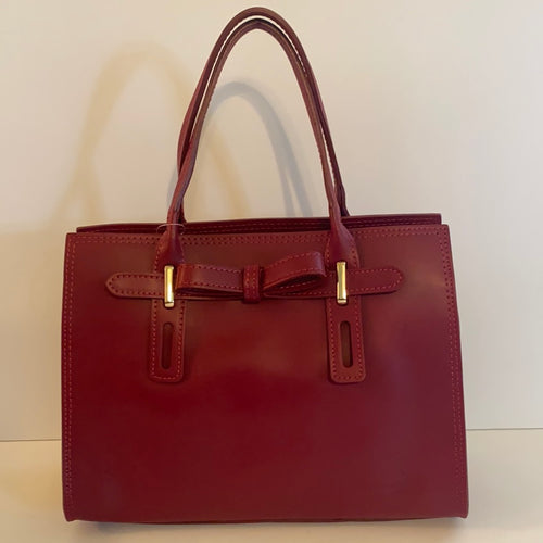 Red Leather Satchel by Monnaluna of Florence