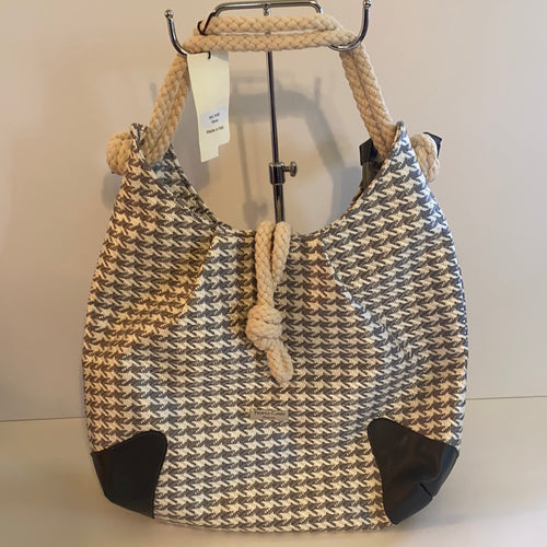 Lined Linen Herringbone Satchel by Teresa Cambi of Florence